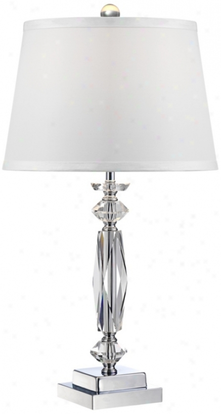23" High Cut Crystal Cylindrical body Accent Lamp (u9096)