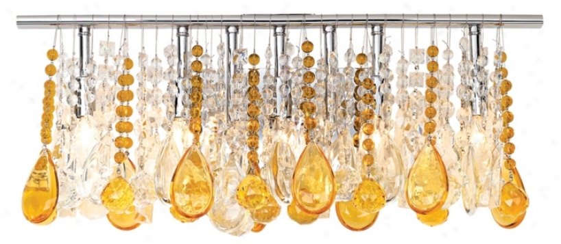 24" Wide Amber And Clear Crystal Five Light Bathroom Fixturr (33774-00829-00829)