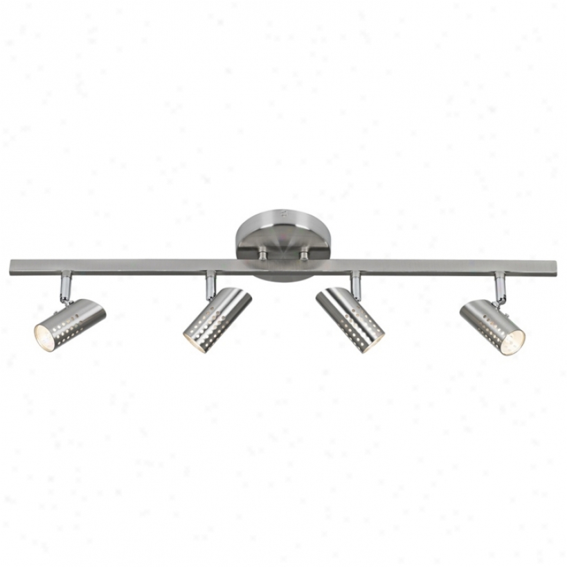 4-light Perforated Chief part Brushed Steel Track Fixture (t7394)
