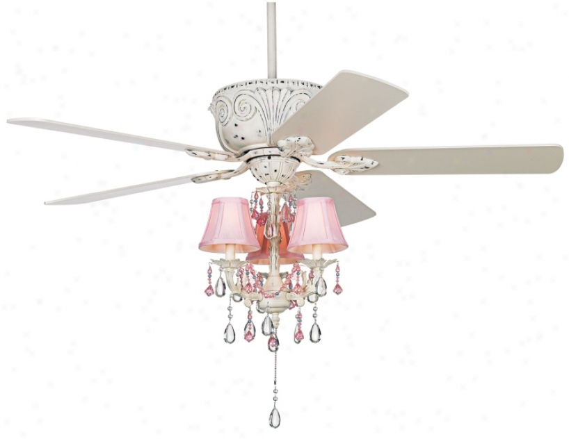52" Casa Deville Pretty In Pink Pull Chain Ceiling Fan (87534-45518-53567)