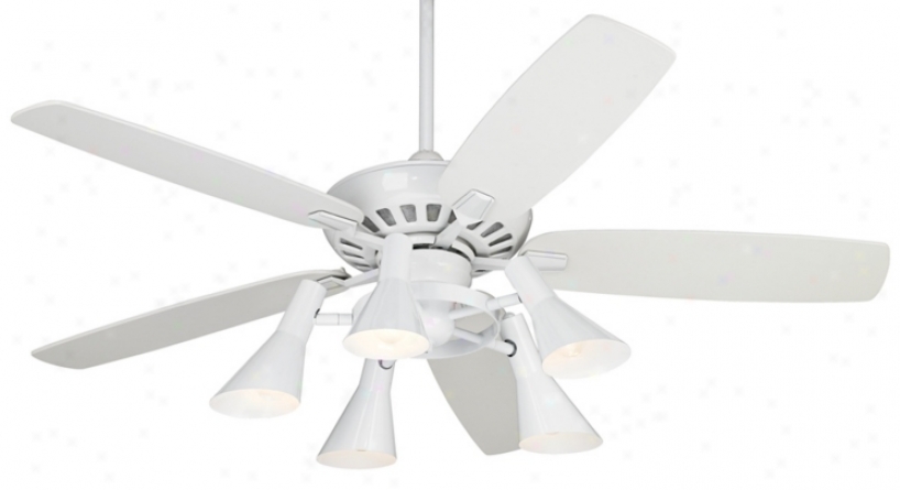 52" Journey White Ceiling Fan With 5-light Kit (m2748-r1741)