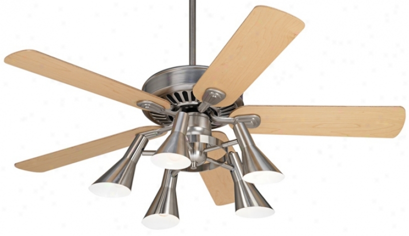 52" Windstar Ii Brushed Steel With Maple Ceiling Fan (34053-00298-r1737)