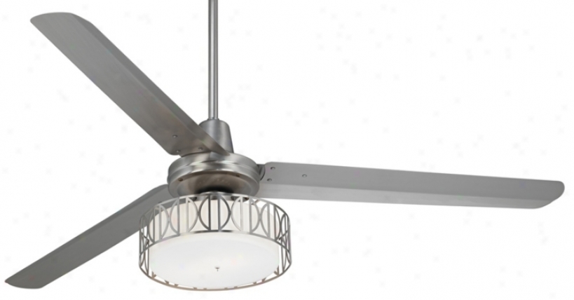 60" Casa Vieja Turgina Art Deco Brushed Steel Ceiling Fan (r4144-u0503)