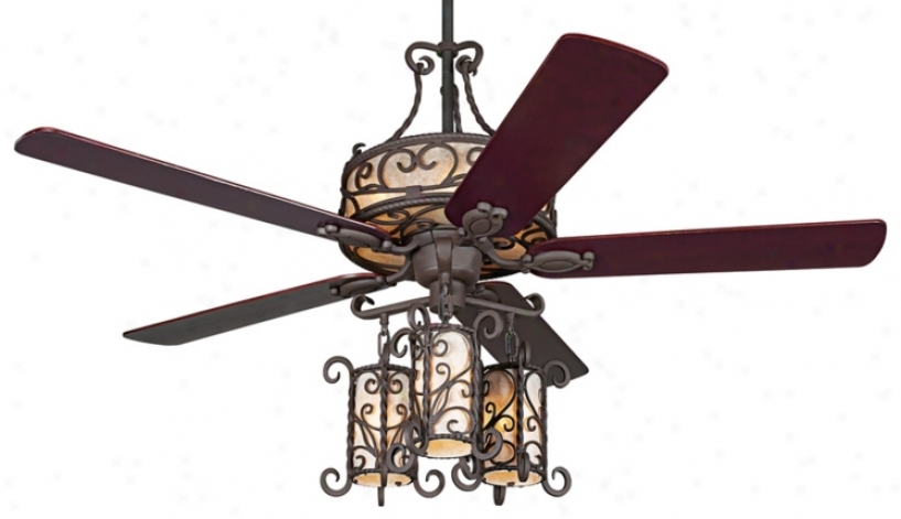 60" John TimberlandS eville Iron Ceiling Fan With Remote (40213-16395-74782-74780)