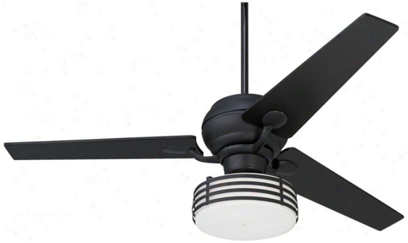 60" Spyder Matte Black Tapered Ceiling Fan With Light Kit (r2183-r2492-r2158)