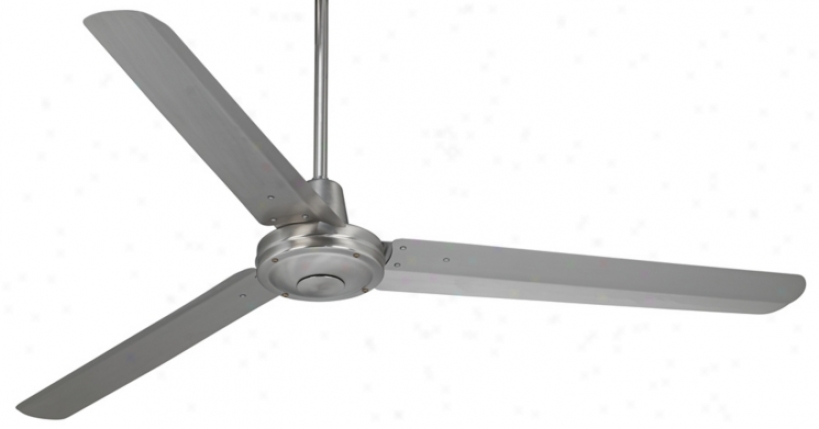 60" Turbina Brushed Steel Ceiling Fan (r4144)