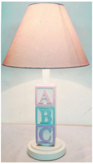 Abc With Pink Color Table Lamp (u7908)