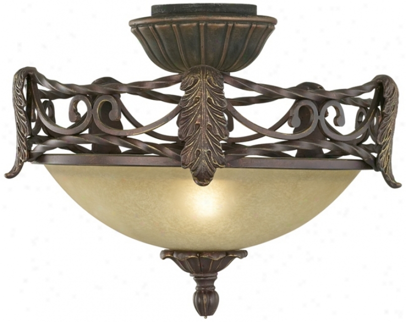 Acanthus Leaf Scavo Glss Pull-chain Celing Fan Light Kit (u0088)