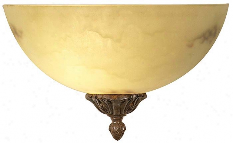 Alabaster Glass Traditional  12" Wide Wall Sconce (07599)