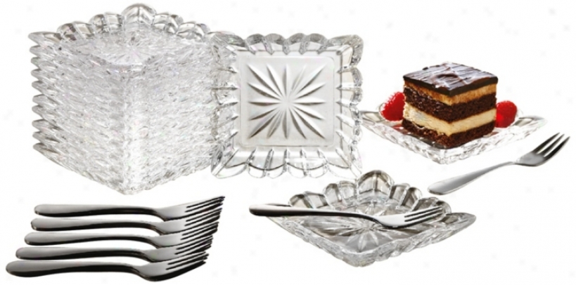 Alexandria Collection 25-;iece Crystal Taster Plate Set (y6356)