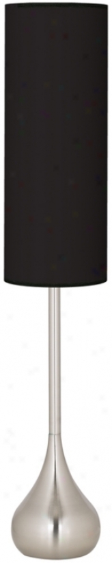 All Black Giclee Teardrop Torchiere Floor Lamp r(1702-u6133)