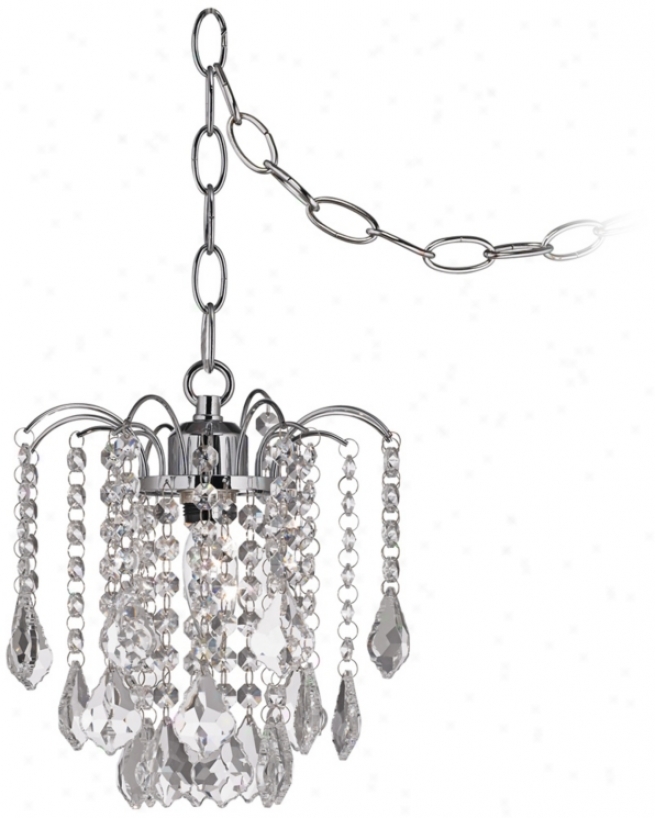 All Clear Crystal  8&qupt; Wide Swag Pendant Light (y0521)