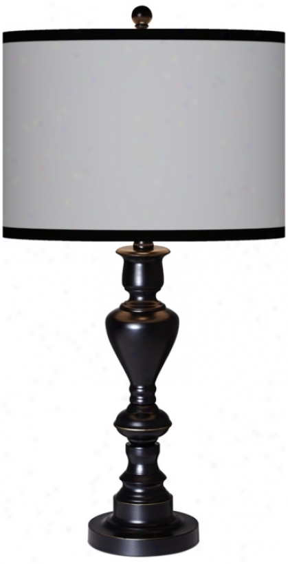 All Silver Giclee Glow Black Bronze Table Lamp (x0022-x2756)