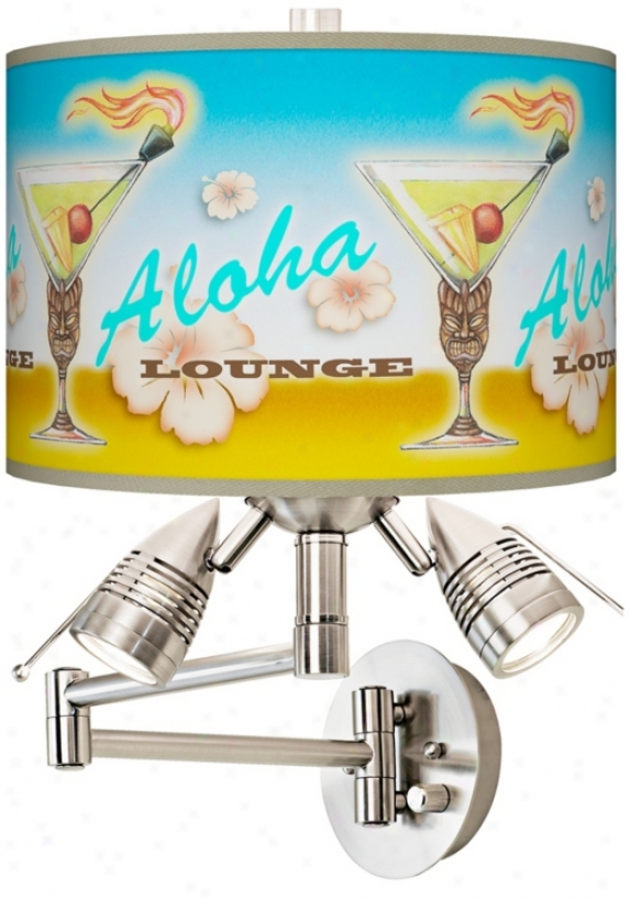 Aloha Lounge Giclee Swing Arm Wall Light (80379-w8852)