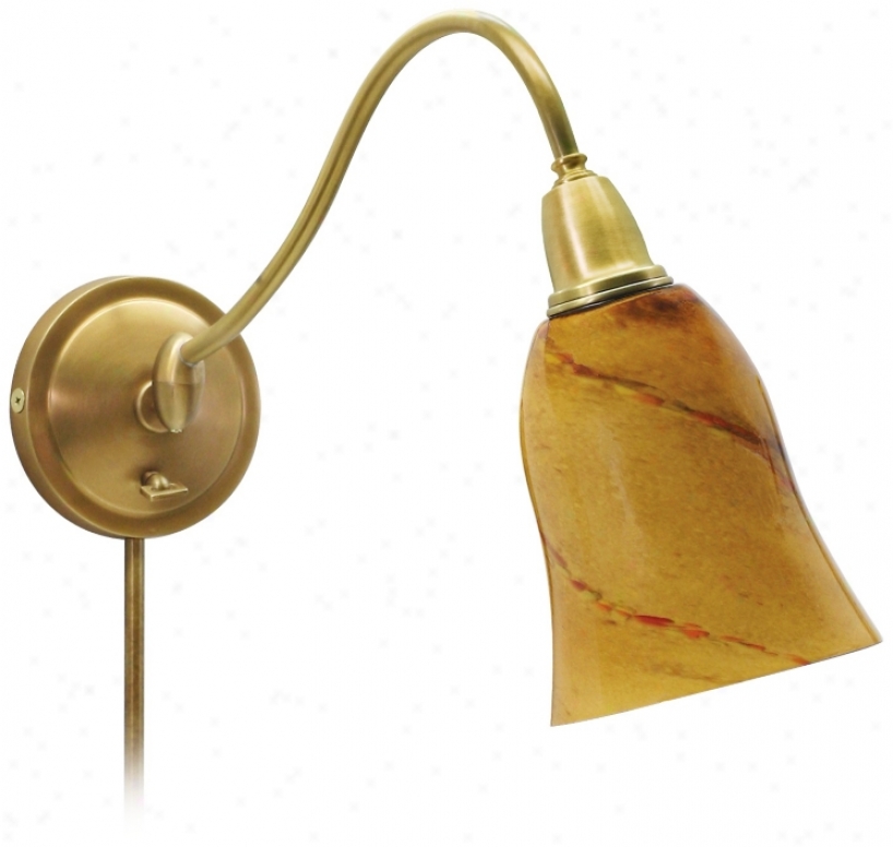 Amber Glass Plug-in Wall Light (39465)