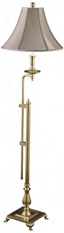 Antique Brass Adjustable Height Floor Lamp (f4378)