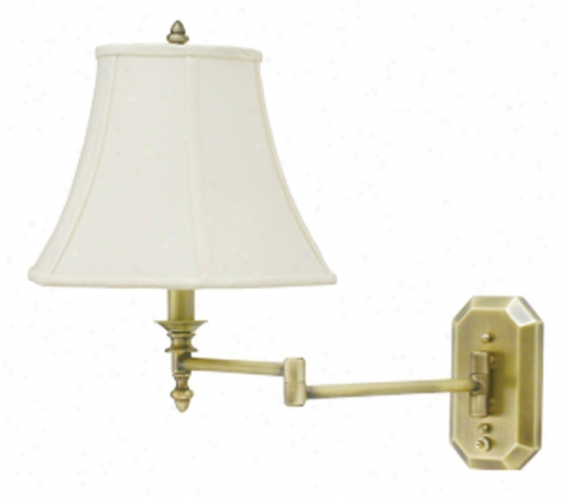 Antique Brass Bell Shade Plug-in Swing Arm Wall Lamp (47319)