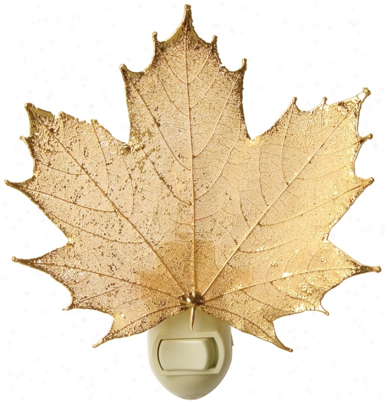 Antique Gold True Leaf Sugar Maple Night Light (20133)