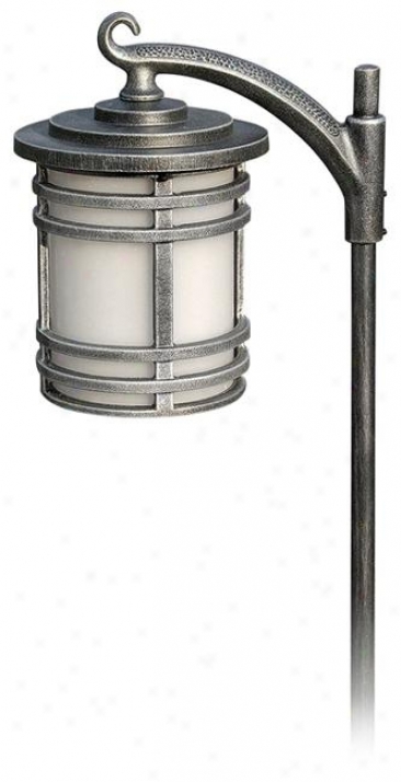 Antique Silver Mission Lantern 25 1/2" Acute Path Light (m0347)