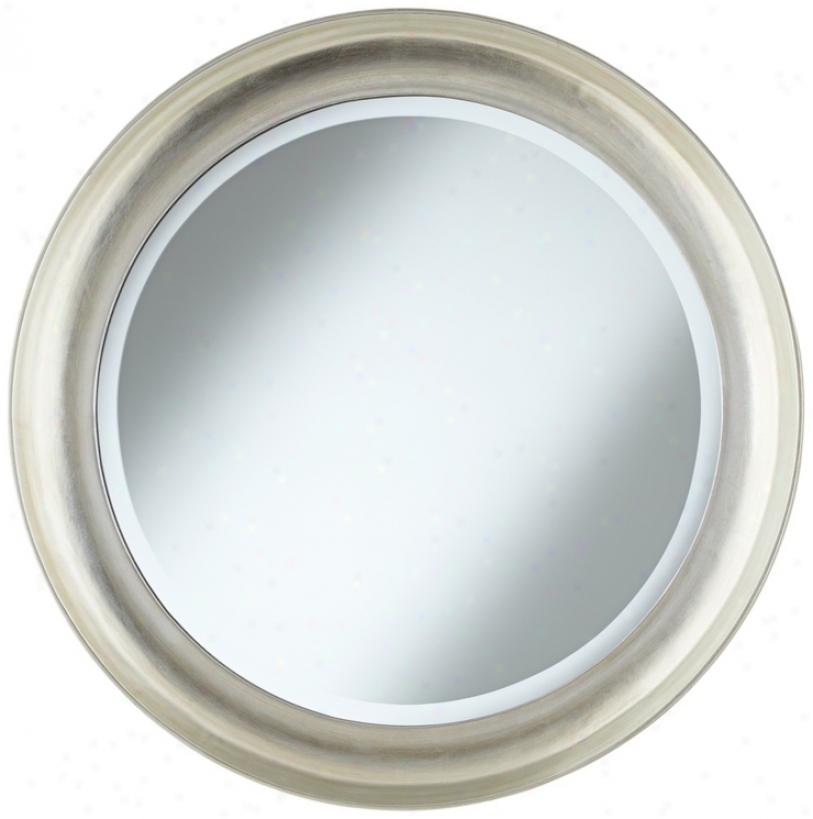 Antwerp Concave Frame 29 1/2" Round Silver Wall Mirror (w4276)