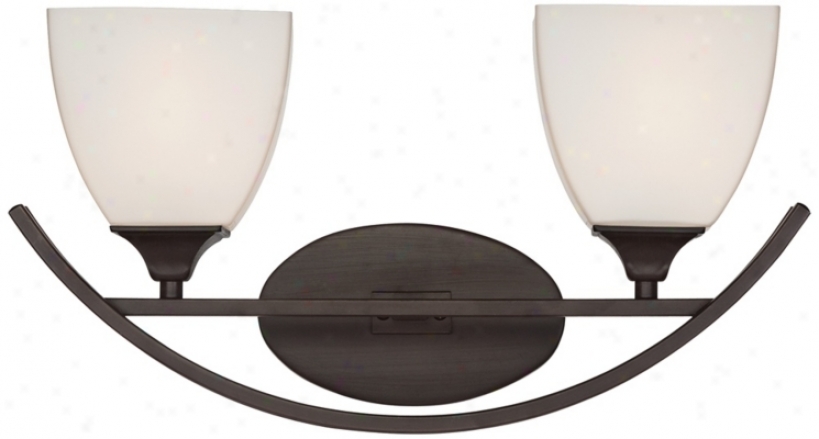 Arch Bronze With White Glass 2-light 18" Wide Bath Light (t9650)