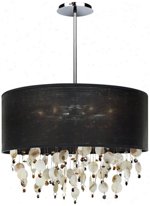 Around Town Oyster And Topaz 21" Wide Pendant Chandelier (u5480)