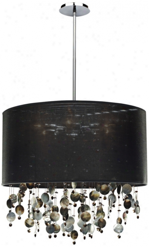 Around Town Pearl And Black 24" Wide Pendant Chandelier (u5478)