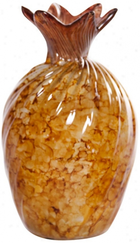 Art Glass Pineapple Decorative Vase (v2733)