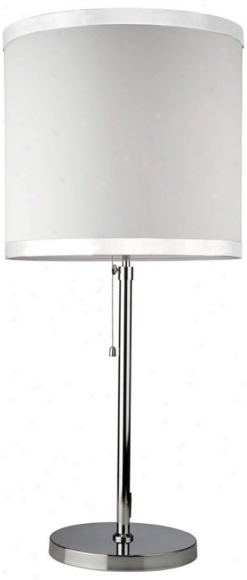 Artcraft Madison White And Chrome Asjustable Table Lamp (w5714)