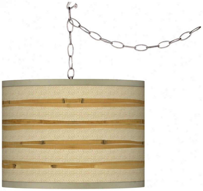 Bamboo Wrap 13 1/2" Wide Plug-in Swag Pendant (f9542-v3120)