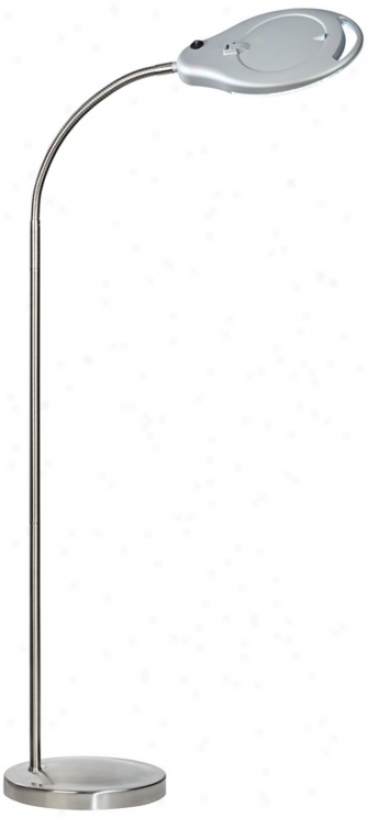 Banner Gooseneck Magnifier Silver Led Floor Lamp (x4614)