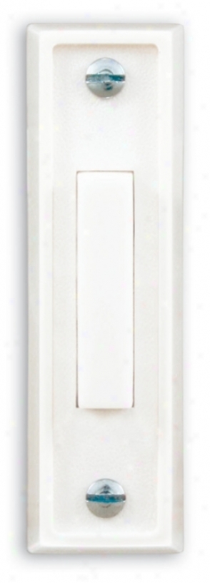 Basic Narrow White Finish With White Bar Doorbell Butotn (k6317)
