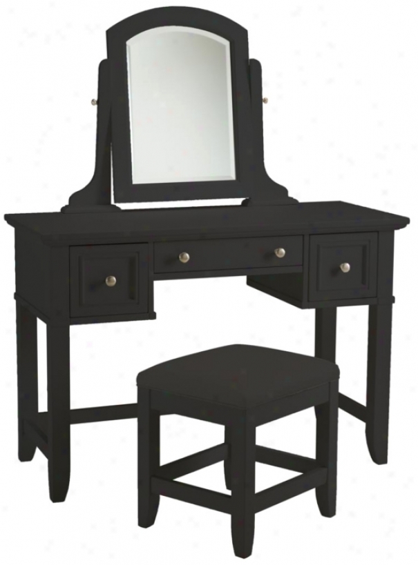 Bedford Ebony Forest Vanity Table & Judge's seat (w3355)