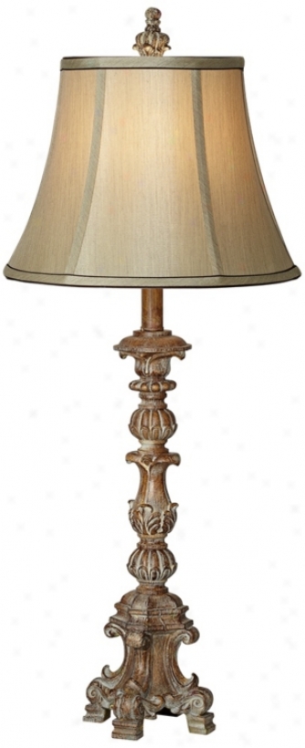 Beige French Candlestck 31" High Table Lamp (t8931)