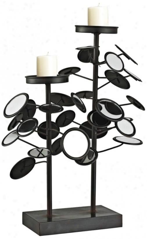 Belem Blzck Iron And Mirror Candle Holders (x7715)