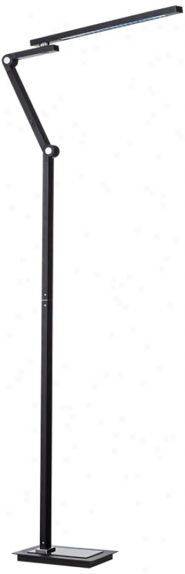 Black Aluminum Adjustable Led Floor Lamp (v2862)
