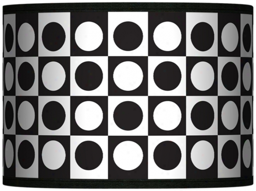 Black And White Dotted Squares Giclee 13.5x13.5x10 (psider) (37869-h1466)