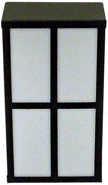 Black Finish White Glass Outdoor Wall Lantern (87979)