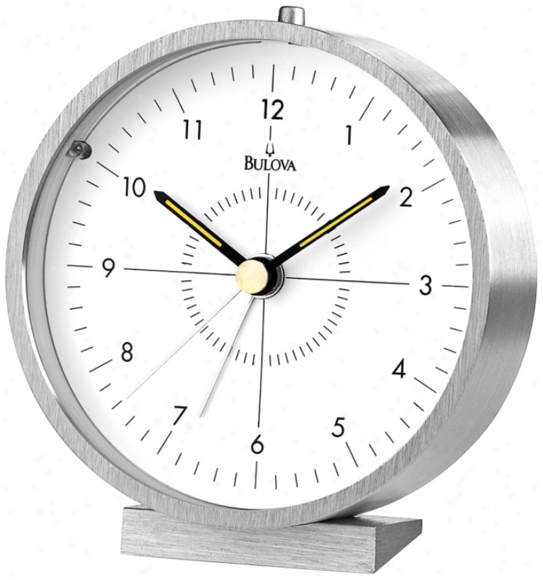 Blair Tabletop 4" Acute Aluminum Bulova Fear Clock (v9816)