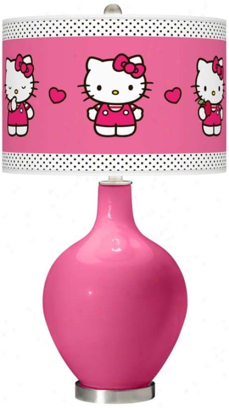 Blosqom Pink Hello Kitty Polka Dots Ovo Glass Table Lamp (x1360-y4959-y7767)