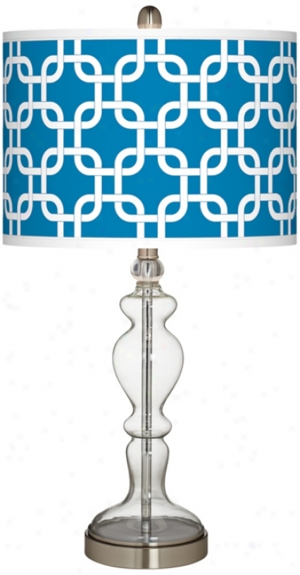 Blue Lattice Gicler Pharmacist Clear Glass Table Lamp (w9862-y7303)