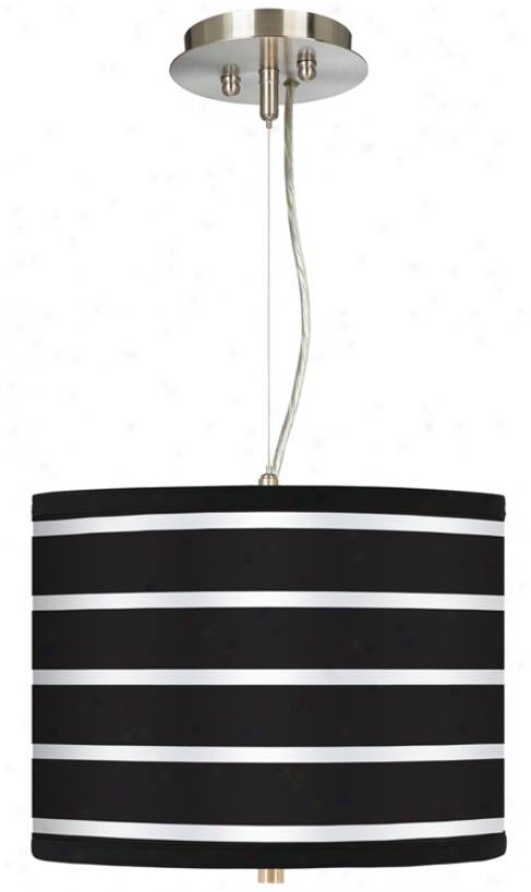 Bold Black Stripe 13 1/2" Wide 2-light Pendant Chandelier (17374-h9973)