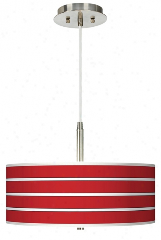 Bold Red Stripe Giclee Pendant Chandelier (g9447-h1104)