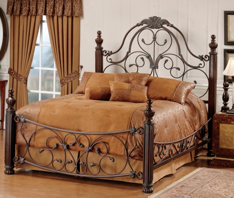 Bonaire Wood And Brushed Bronze Bed (cal King) (m6280)