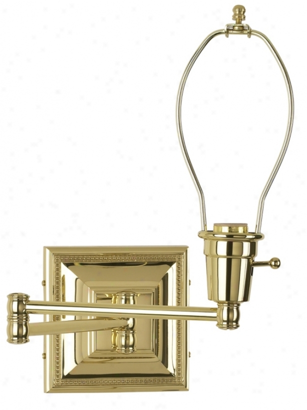 Brass Finish Plug-in Swing Arm Wall Lamp Base (77426)