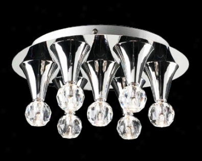 Bria Crystal 13" Wide Ceiling Buoyant Fixture (h4281)