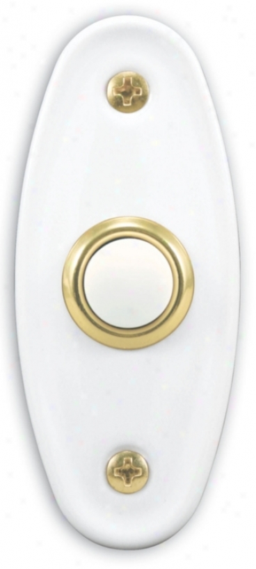 Bright White Porcelain Lighted Doorbell Button (k6269)