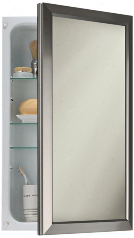 Broan Hampton Satin Nickel Frame Bathroom Medicine Cabinet (r9727)
