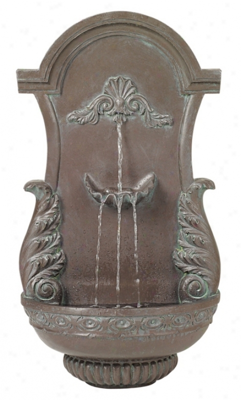 Brown Finish Ornate Wall Fountain (55375)
