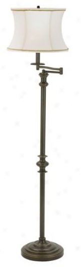 Bronze Perfect Swingarj Silk Drum Shade Floor Lamp (12921)